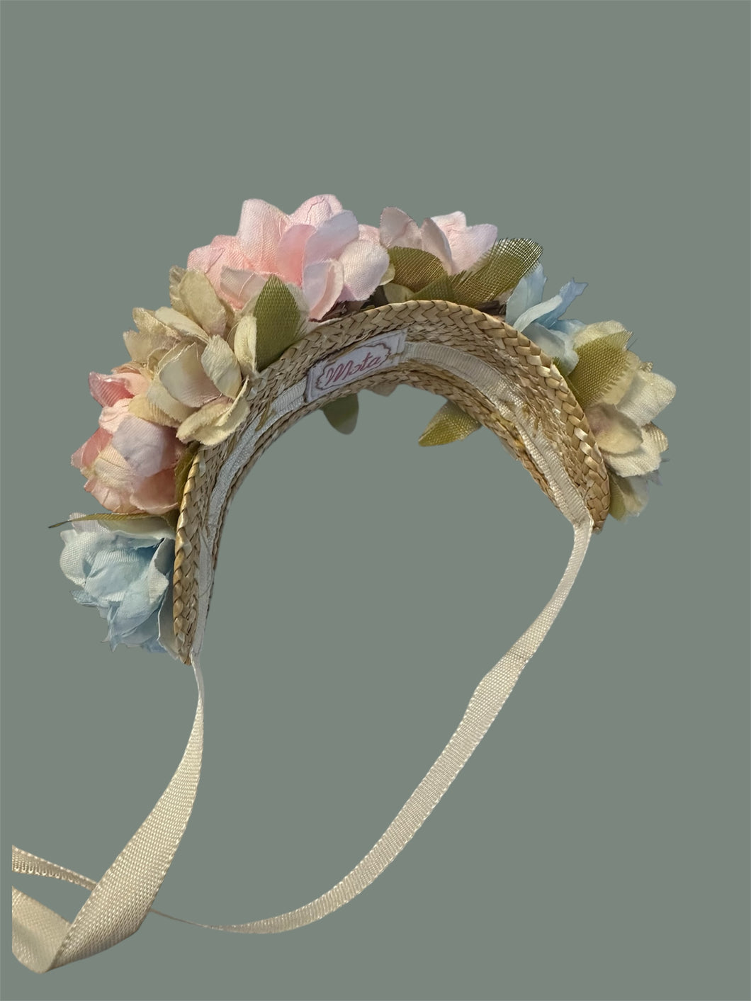 Floral straw headband