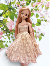 Load image into Gallery viewer, Romantic Cream &amp; Blush Plaid Doll Dress
