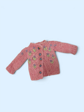Load image into Gallery viewer, Blythe Hand-Knit Floral Cardigan 🌷🩷
