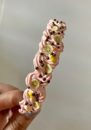 Cream Headband Chocolate banana (C)