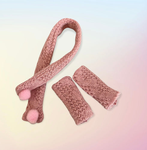 Pink scarf and leg warmers