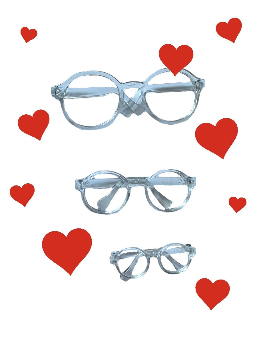 Clear doll glasses