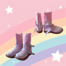 Load image into Gallery viewer, Pink mary jane shoes with socks
