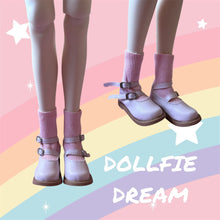 Load image into Gallery viewer, Pink mary jane shoes with socks
