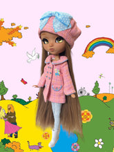 Load image into Gallery viewer, Pastel Tweed Doll Coat and Hat Set
