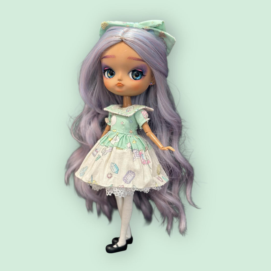 Mint & White Doll Dress
